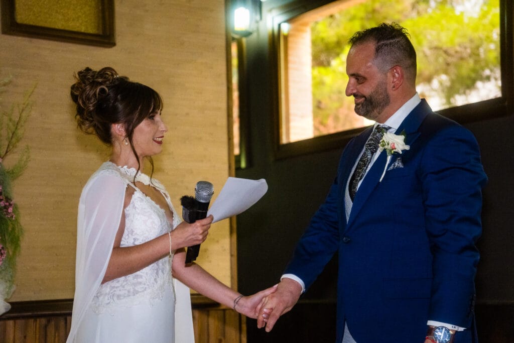 Foto de boda, ceremonia en la finca Real de pinares, en Consuegra, Toledo